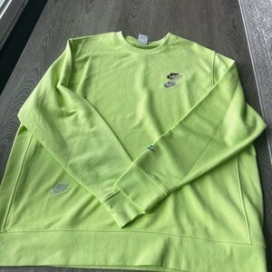 Nike Men's Bright Green Crewneck Sweater